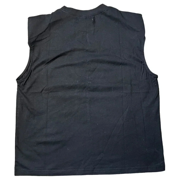 boa. Because Of Alice Black Sleeveless Shoulder Pad Basic Tank Top Shirt Size XS - Picture 3 of 5
